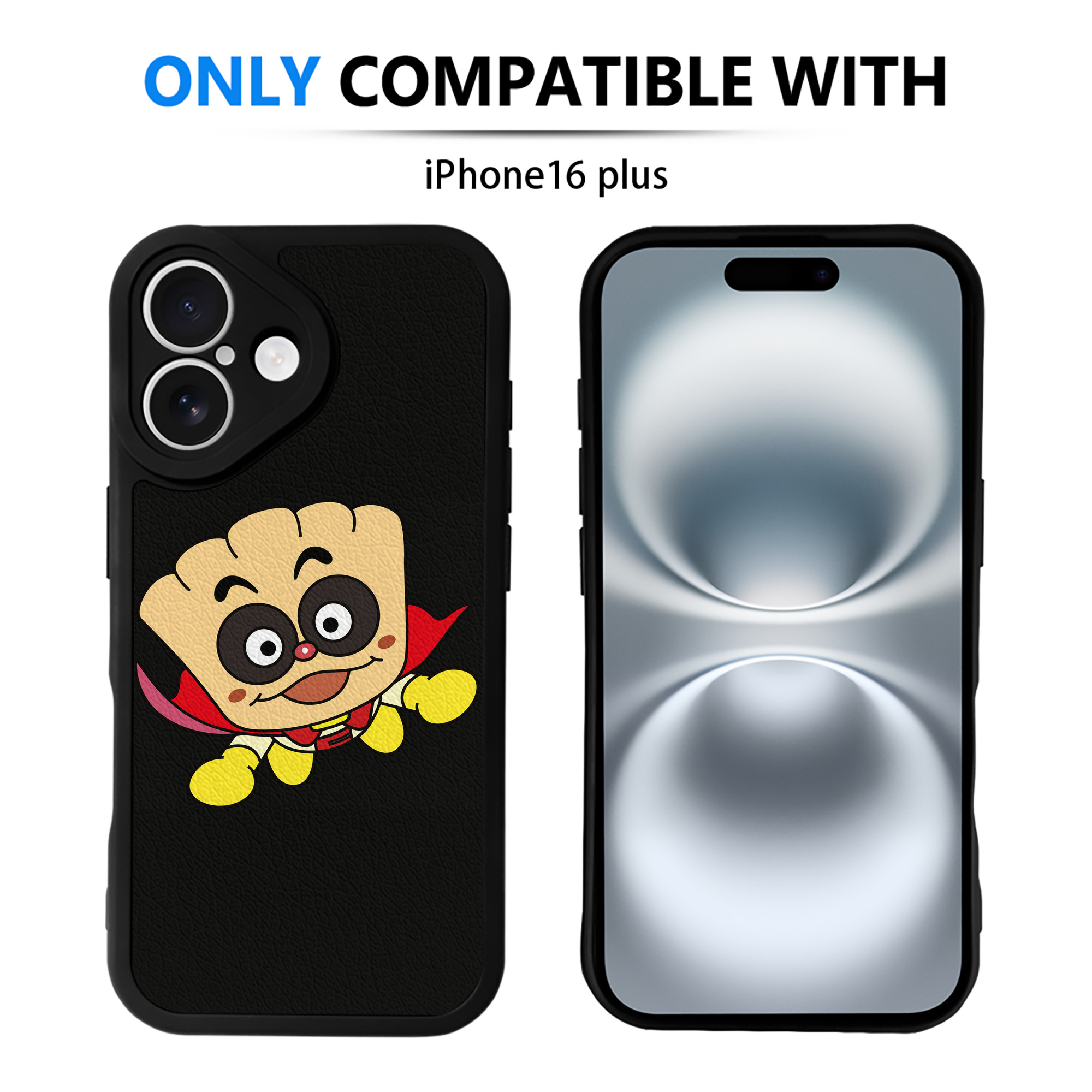 （画像用） アンパンマン Anpanman 【iPhone 16シリーズ対応】シリコンスマホケース（レザー調） 材質：シリコン